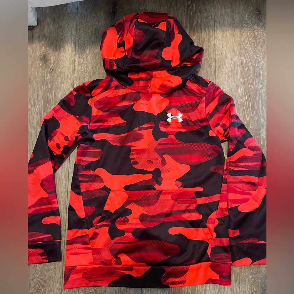 Under Armour Bright Red and Black Camouflage Hoodie